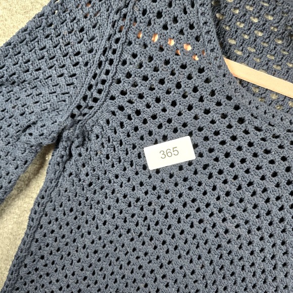 Alfani Women S Crochet Granny Stitch Dusty/Navy Blue Long‎ Sleeve Pullover Light - Picture 8 of 8